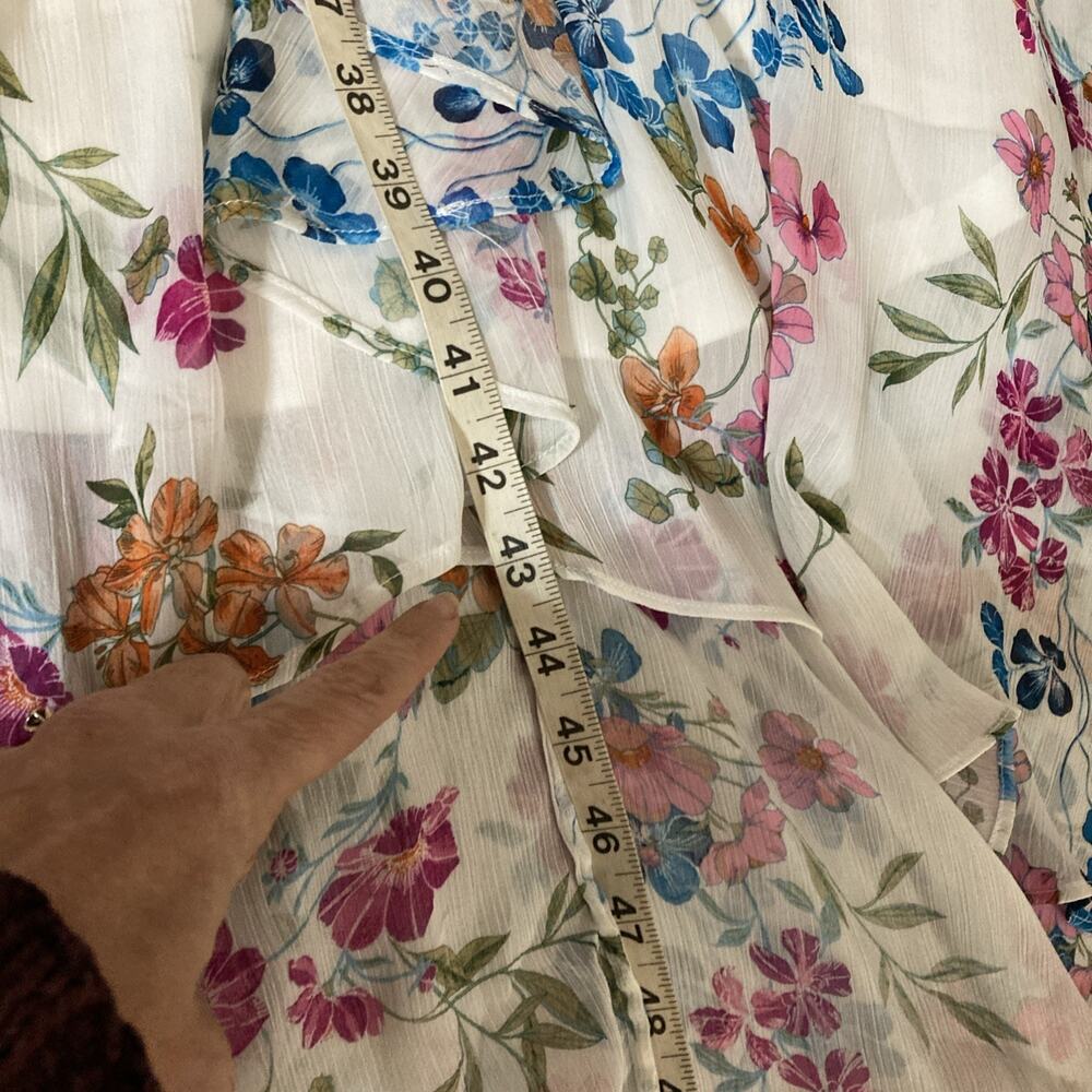 Calvin Klein Surplice Floral Print Dress Sz 6 Fairy Cottage Wedding Guest Easter - Picture 11 of 13